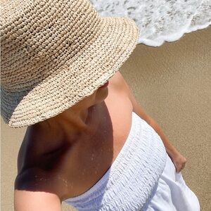 J crew raffia bucket hat